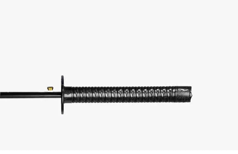Black Samurai knife handle on a white background