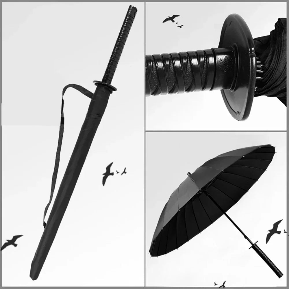 24/16 Bones Japanese Samurai Umbrella Outdoor Household Straight Rod Umbrella Man Gift Windproof Creative Design Friend Gift